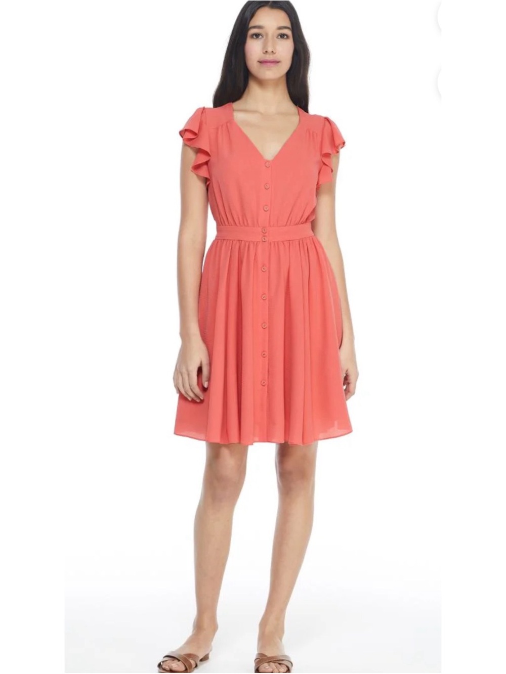 NWOT  Gal Meets Glam Bree Fit and Flare  Dress Coral US10